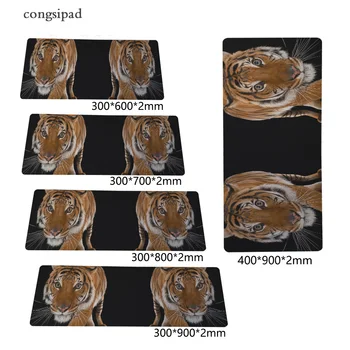 

Two Tigers Art Game Speed Keyboard Mouse Pad Rubber Mat Computer Gaming Mousepad Gamer for Large Size Table Mouse Mat