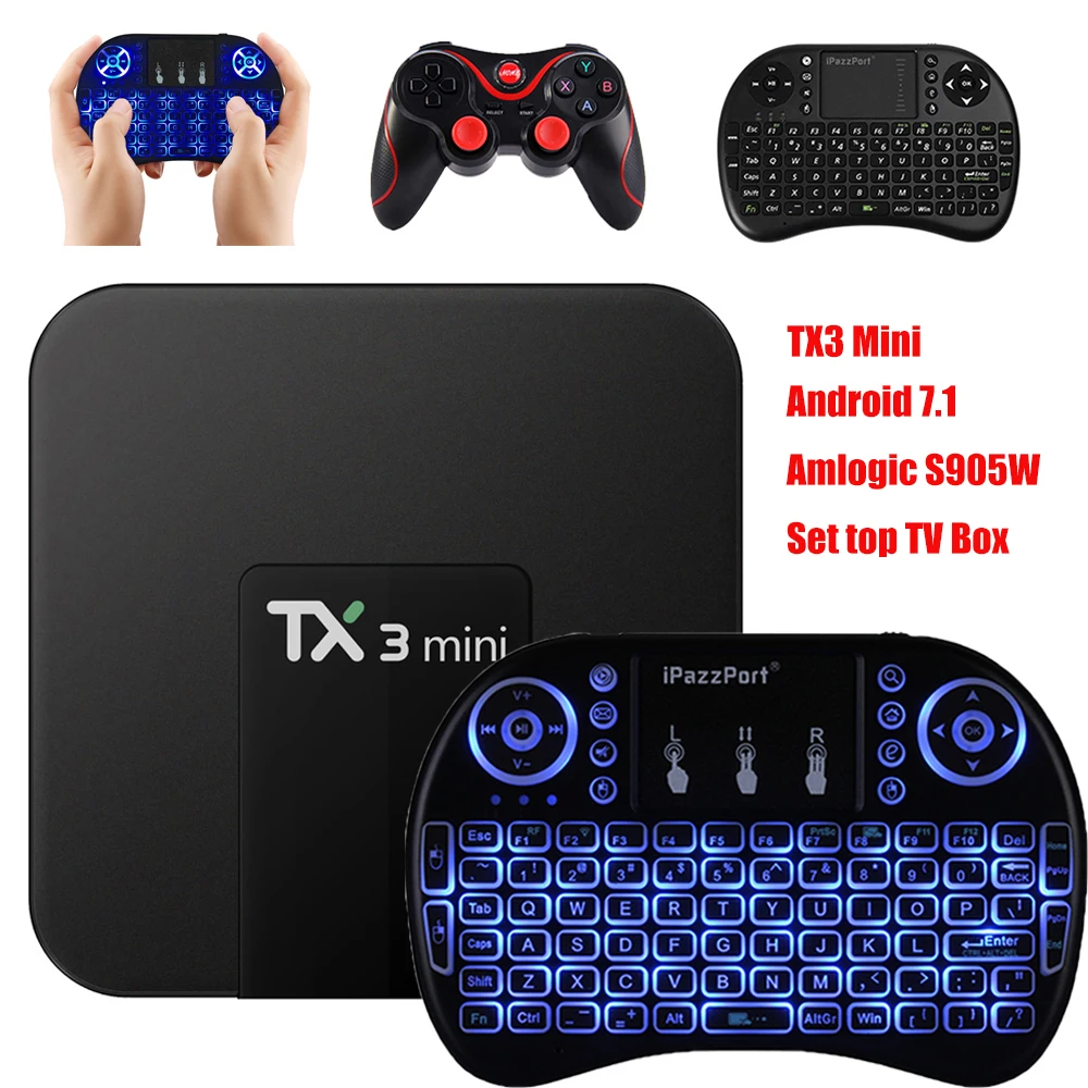 ТВ приставка TX3 Mini Android 7 1 S905W Amlogic Smart TV Box Гб + 16 ГБ/2 ГБ Поддержка медиаплеера 4K HD|smart