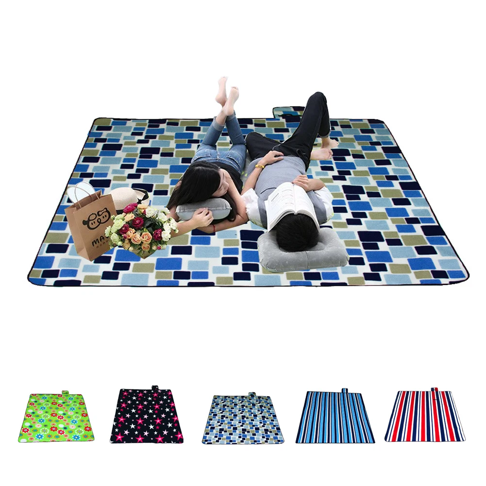 

Outdoor camping picnic mat waterproof aluminum foil folding beach sleeping blanket travel pad 78.74*78.74inch