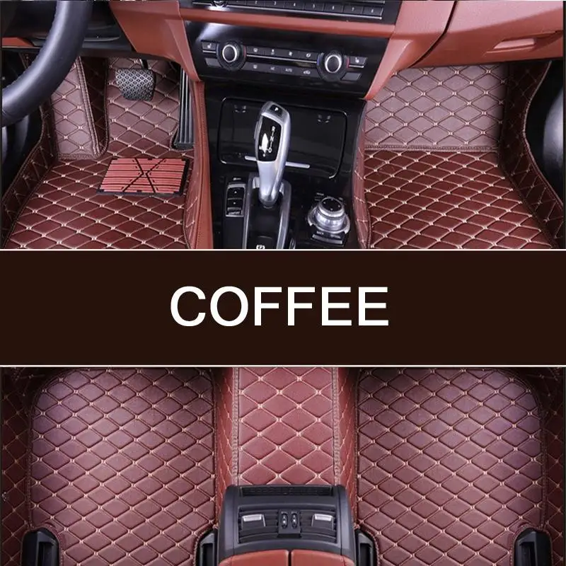 Всесезонный кожаный крутой автомобильный коврик для ног, пригодный для ford Edge Explorer Ecosport Escape Expedition F-150 Falcon XR6 Fiesta Focus C-MAX - Название цвета: coffee