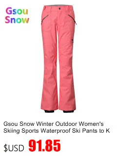 Gsou Sonw Outdoor Sports Winter Women's Skiing Clothing Snowboarding Sets Warmer Ski Jackets Waterproof Ski Pants Suits