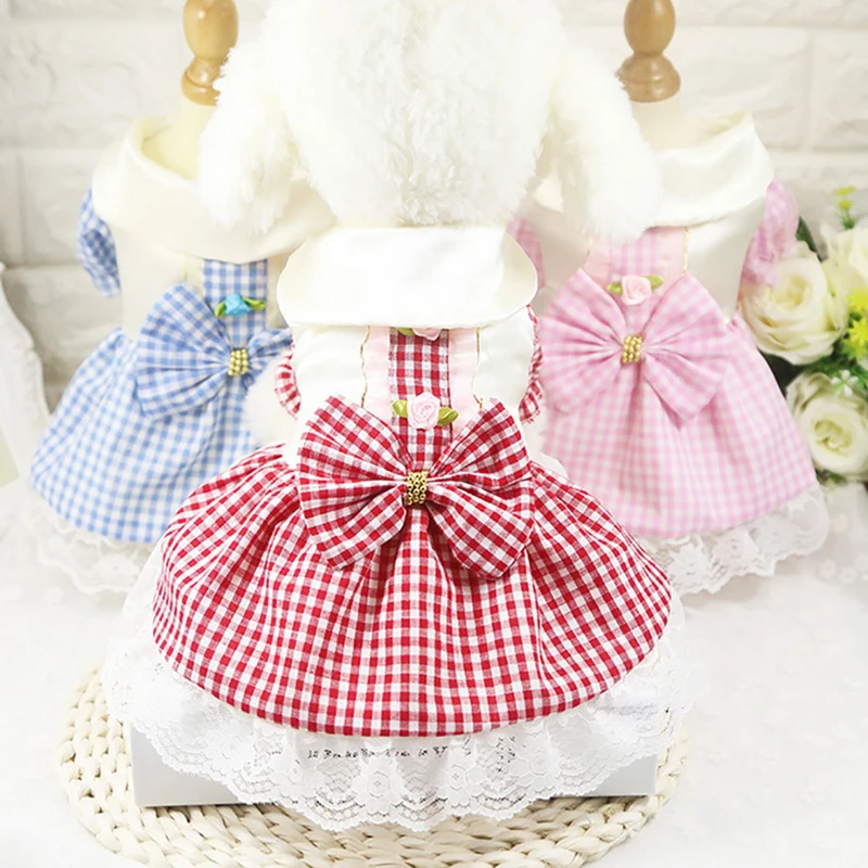 

Hoomall 1PC Fashion Skirt Bowknot Sweety Princess Dress Small Medium Dogs Wedding Dresses Pet Accessories Pet Dog Clothes Dress