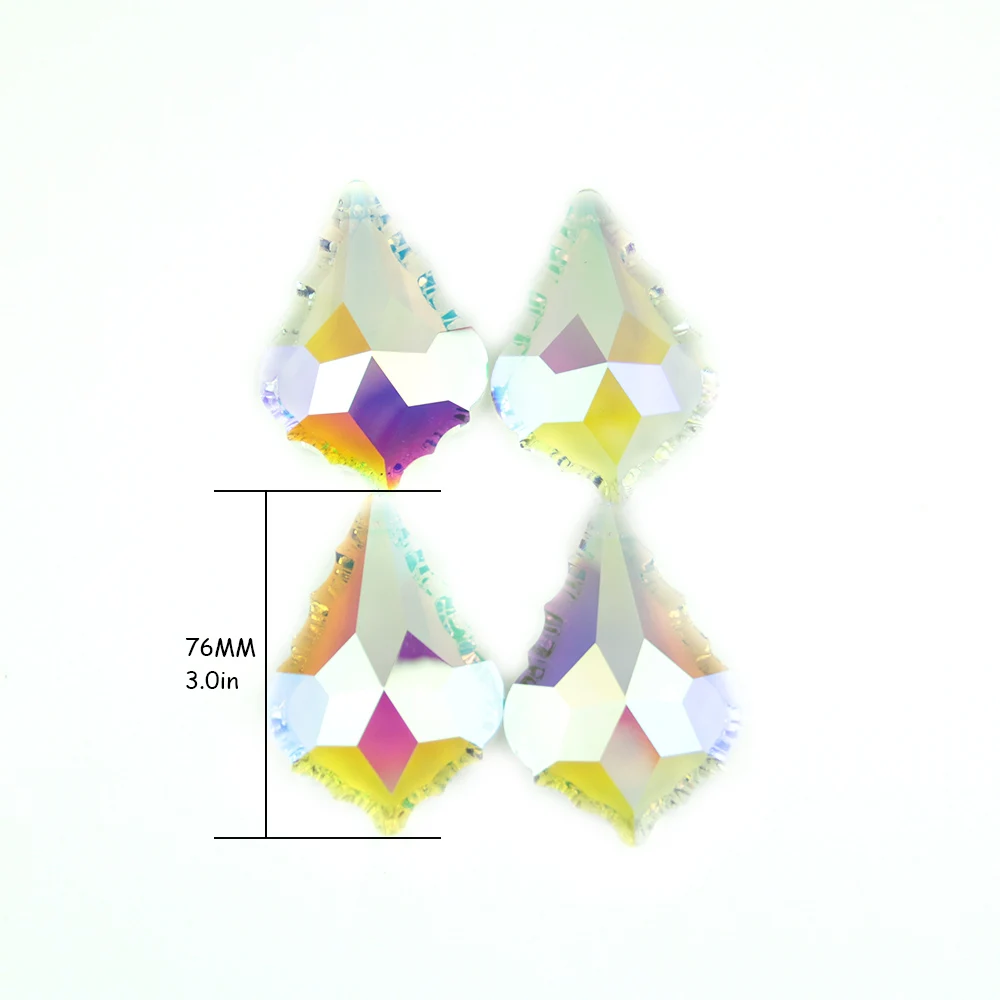 50 шт./лот, 76 мм AB Цвет, кристалл барокко Кленовый лист кулон машина вырезать хрустальная люстра солнце Ловец Призма кулон