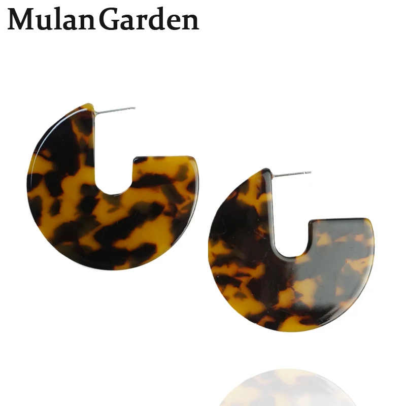 

M&G New Trendy Leopard Hoop Earring for Women Exaggeration Acrylic Earrings Hoops Fashion Jewelry Femme Accessories Jewelry 2019