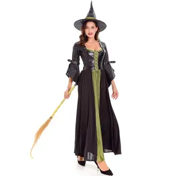 

Sexy ladies Dress Halloween witch Cosplay costume sexy witch Long Dress performance costume witch costume European Clothes