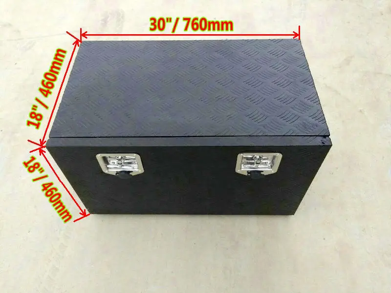 

30"x18"x18" 42"x17"x19" Aluminum Pickup Truck Under Flat Bed Camper Tool Box Trailer ATV RV Underbody Storage + T-Lock 1.2mm pla
