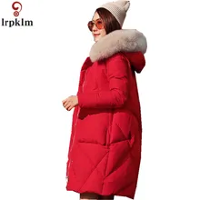 Пуховое пальто женские зимние длинные пуховики Большие меховые длинные пальто с капюшоном для дам Высококачественная брендовая одежда новая S-XLLZ925