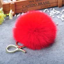 15cm Fox Fur Pom pom Fluffy Keychain Keyring Gold Bag Charm Pendant Pompoms Fur Ball Key Chains Key holder Ornament Women Gift 15cm Fox Fur Pom pom Fluffy Keychain Keyring Gold Bag Charm Pendant Pompoms Fur Ball Key Chains Key holder Ornament Women Gift