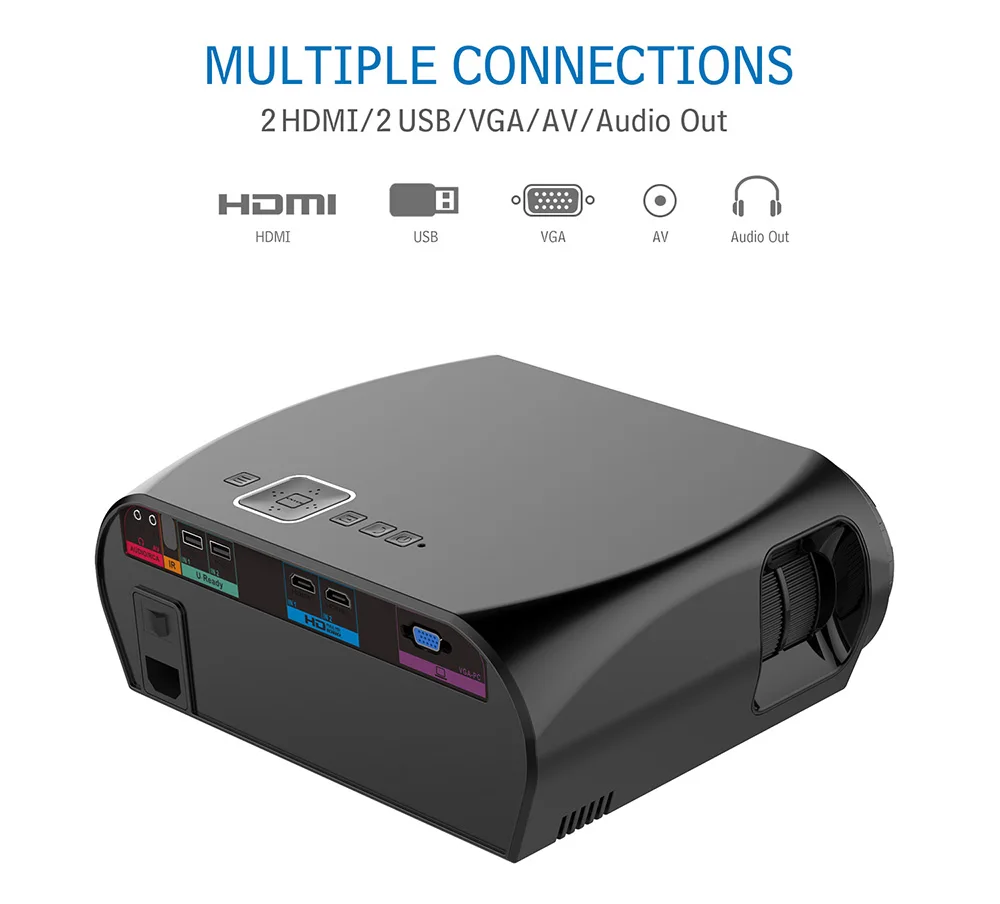 Exquizon GP100 Projector Support Full HD Set in Android 6.0.1 WIFI Bluetooth 1280800 3200 Lumens Beamer LED TV home theater (4)