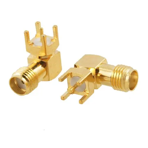 

2015 Hot 2 pcs SMA Female Jack Panel Mount PCB Solder Connectors Gold Tone