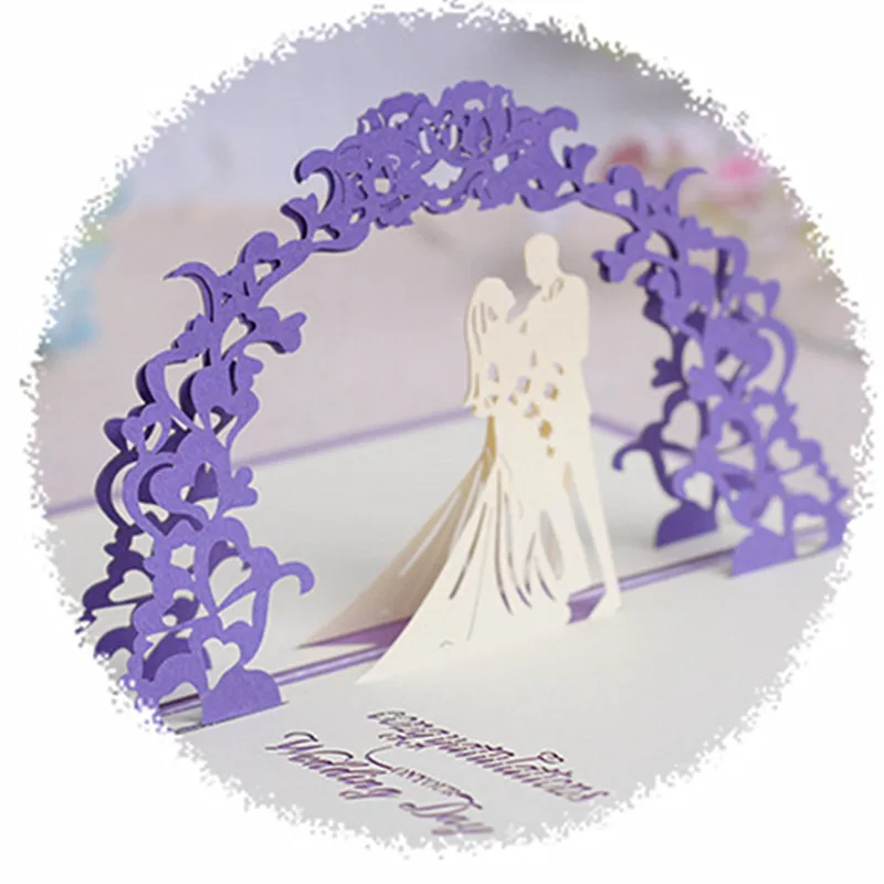  3D Pop Up Romantic Wedding Invitation Valentines Day/anniversary Postcards Greeting Card Laser Cut  - 32861344161