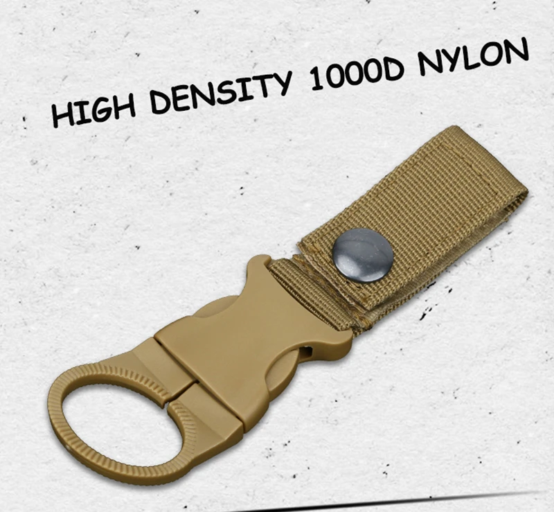 Outdoor military Nylon Webbing Buckle Hook Water Bottle Holder Clip EDC Climb Carabiner Belt Backpack Hanger Camp (14)