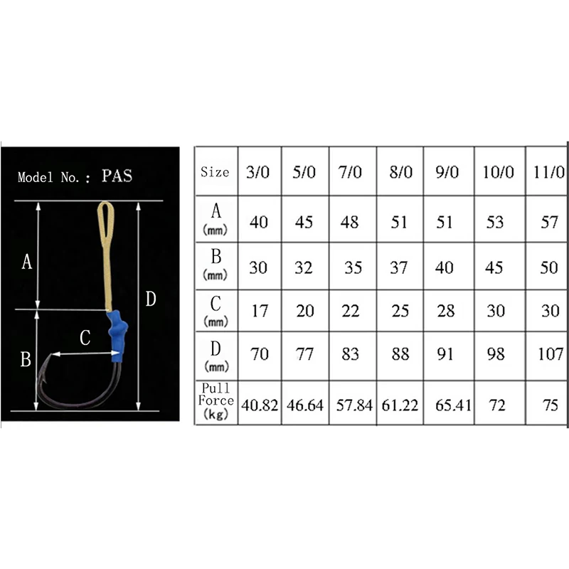 3/0 5/0 7/0 9/0 11/0 из высокоуглеродистой стали с одним крюком, Mustad для медленного тангажа, приманки, вспомогательные крючки, морской катер