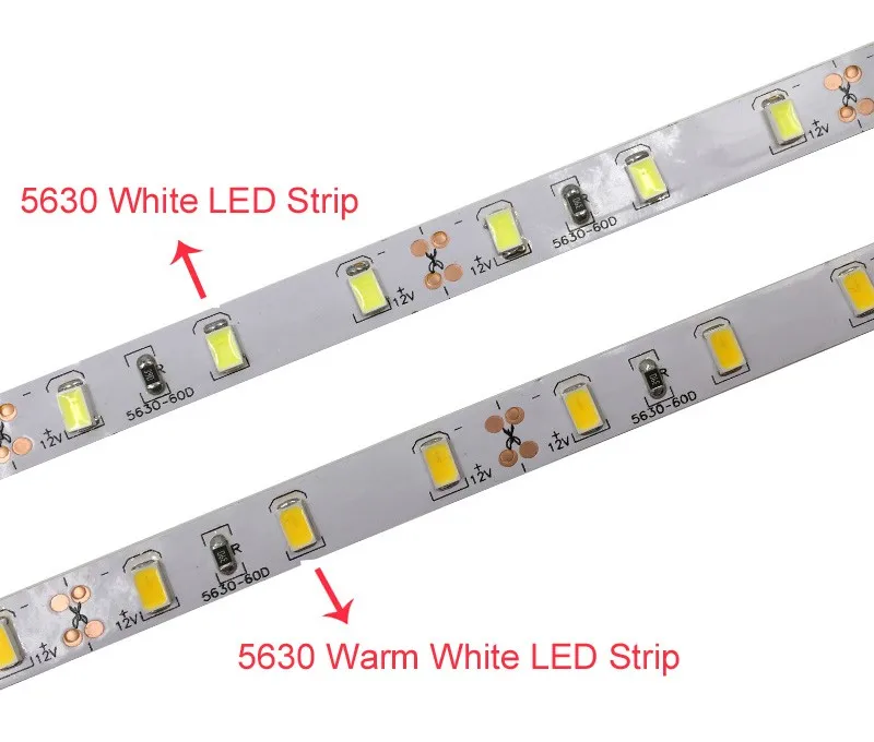 5 м/рулон белый/теплый белый 300 Светодиодная лента светильник лента 5630 SMD лампа более яркая, чем 2835 3528 5050 для декора