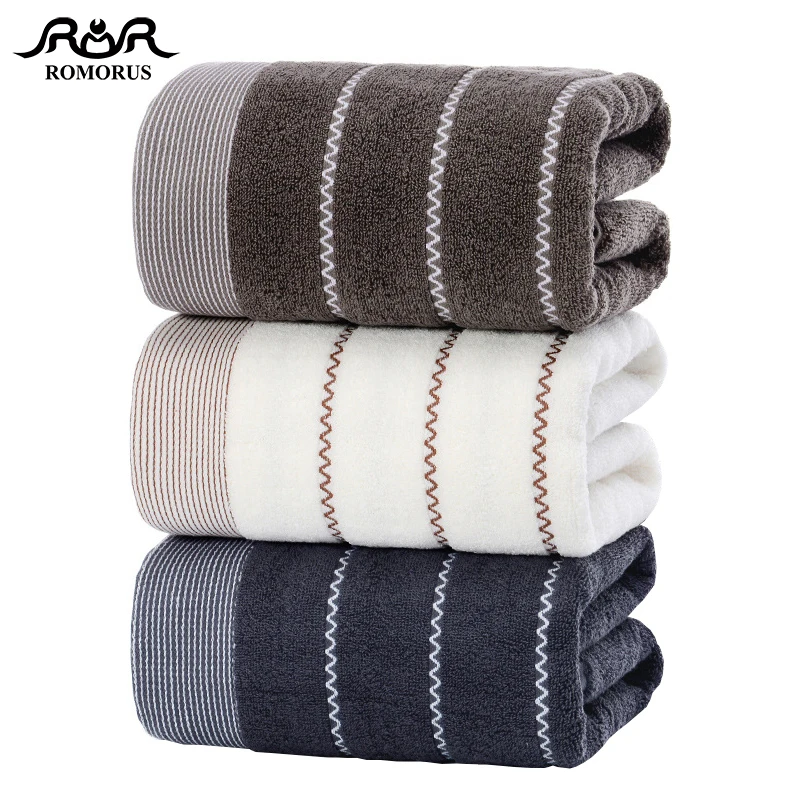 

100% Cotton Face Towel Soft Cotton Large Bath Towels for Men Striped Dot Pattern Gray/Khaki/White Bathroom Towel Set Absorbent