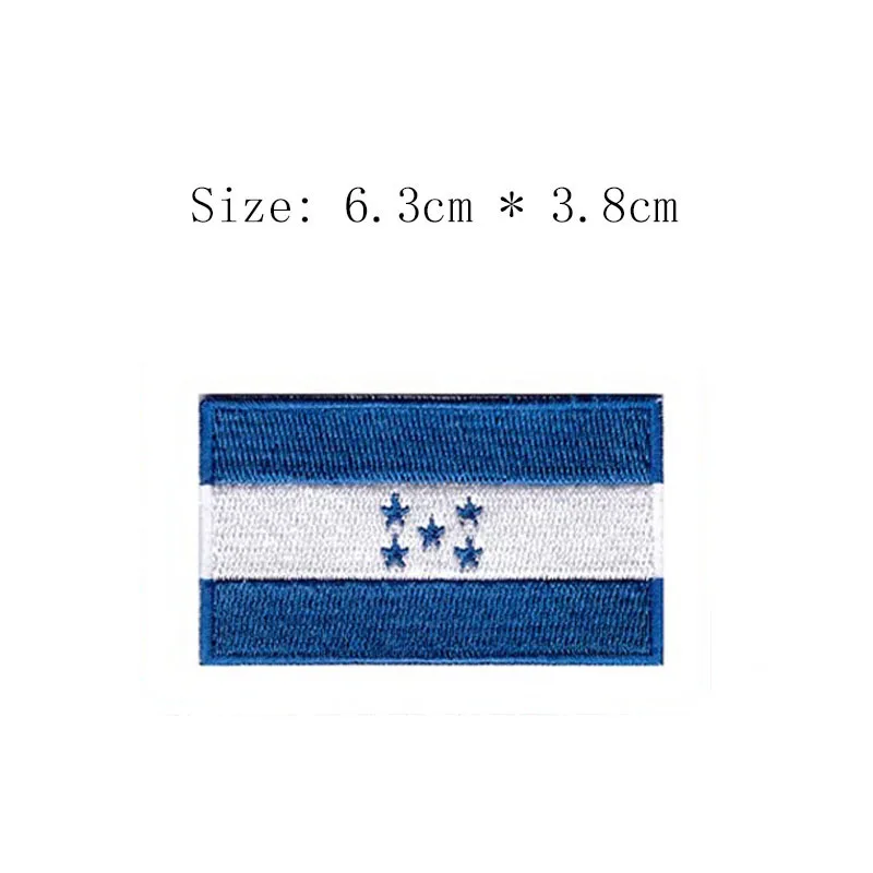Honduras 2," широкий вышивной Флаг патч Железный пришить на шапки левый chestsun патч Синий 5 звезд Tegucigalpa
