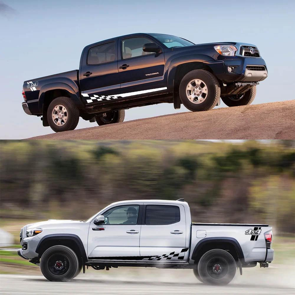 

4pcs Sets Decal Sticker Side Stripes Graphics "L" Racing 4x4 Off Road For TOYOTA TACOMA