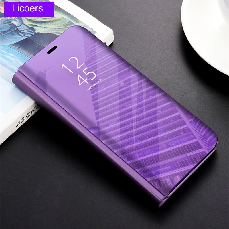 

Clear View Mirror Smart Case For Huawei P20 P20 Pro Lite Honor 10 Nova 3e Y7 Prime Y9 2018 Leather Flip Stand Case Cover Bumper