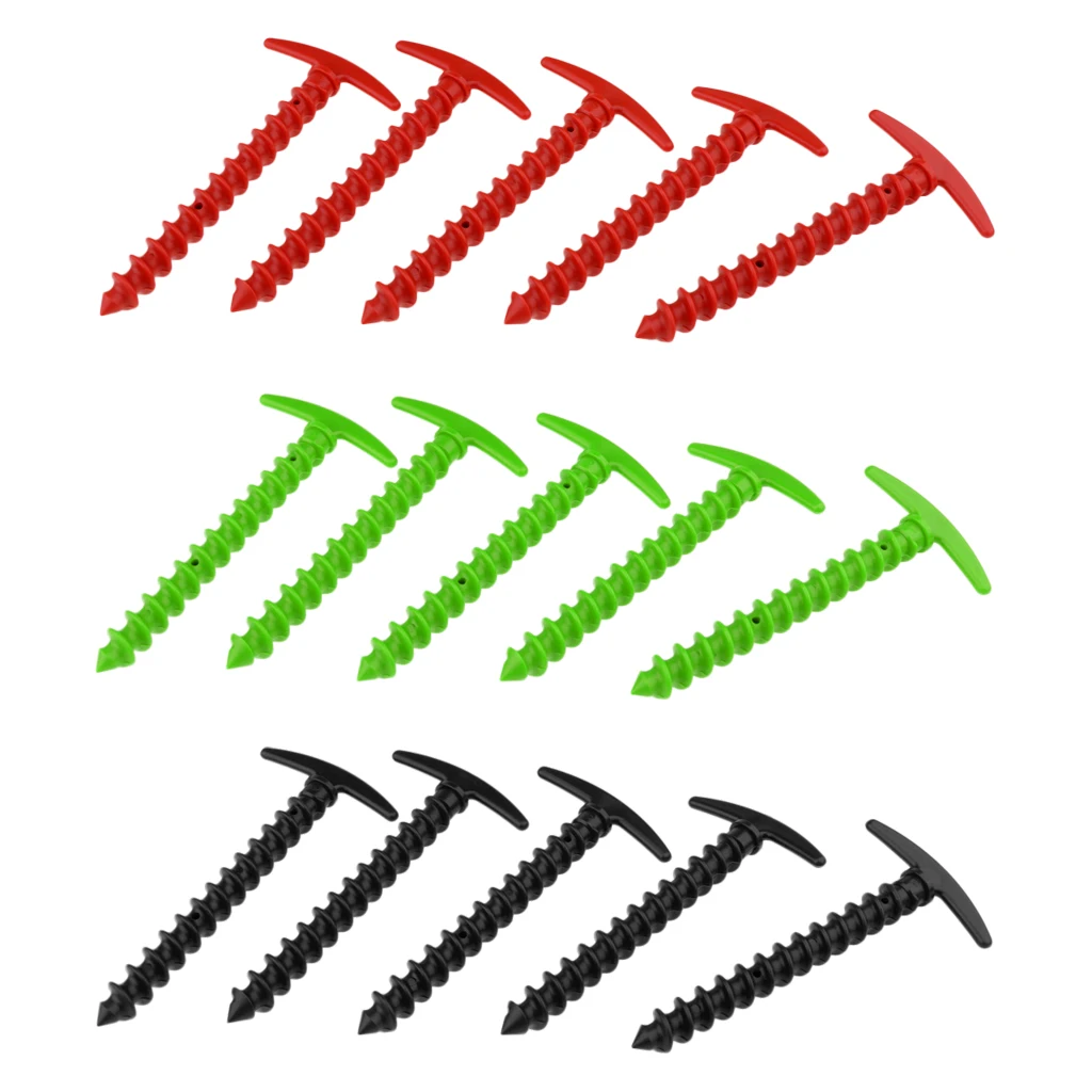 5pcs Plastic Stakes Small Tarp Stakes Tent Spikes for Sand Lawn Beach Blankets Compact Lightweight Tent Pegs