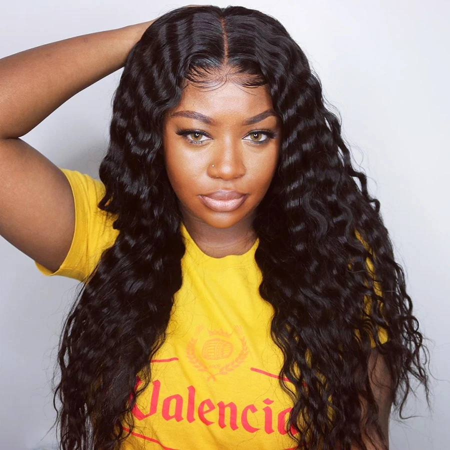 

Elva 13x4 Lace Front Human Hair Wig with Baby Hair Glueless Pre Plucked Hairline Bleached Knots for Black Women Braizilian Remy