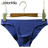 Sexy Underwear Men Briefs Shorts Cueca Thin Ice Silk Low Waist Panties Solid U Conve Pouch Seamless Underpants Plus Size GX002 ► Photo 2/6