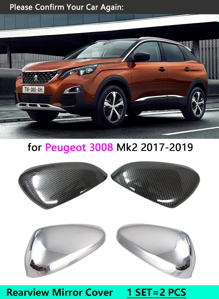Роскошный Chrome зеркало заднего вида Обложка для peugeot 3008 II 2017 2018 2019 MK2 3008GT GT