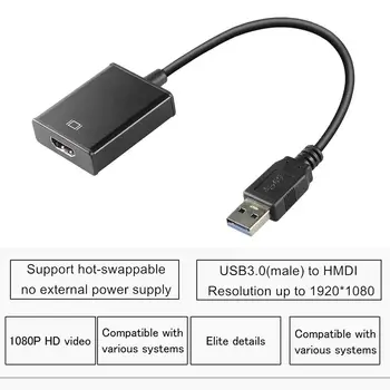 

USB 3.0 To HDMI Audio Video Adaptor Converter Cable For Windows 7/8/10 PC 1080P
