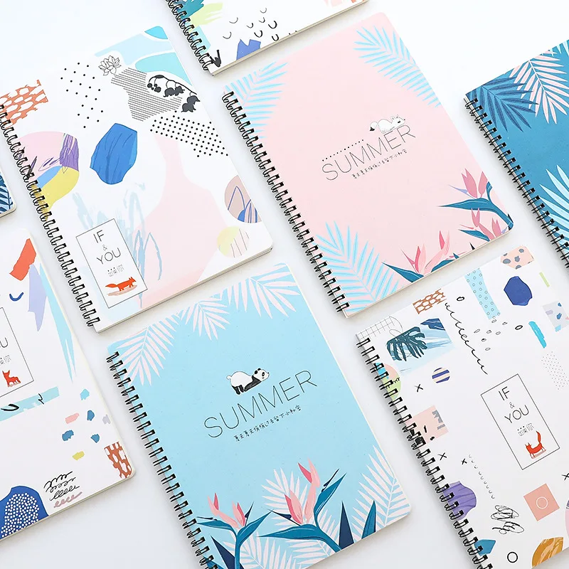 

2018 B4 Spiral Marble Planner Soft Hardcover Ring Composition Notebook Jungle Book Accessories School Supplies