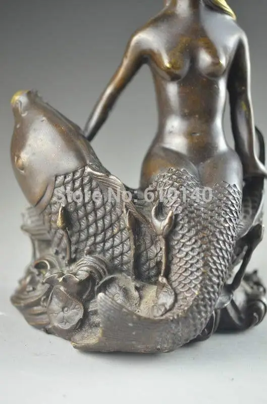 Chinese bronze statue of type restoring ancient ways mermaid | Дом и сад
