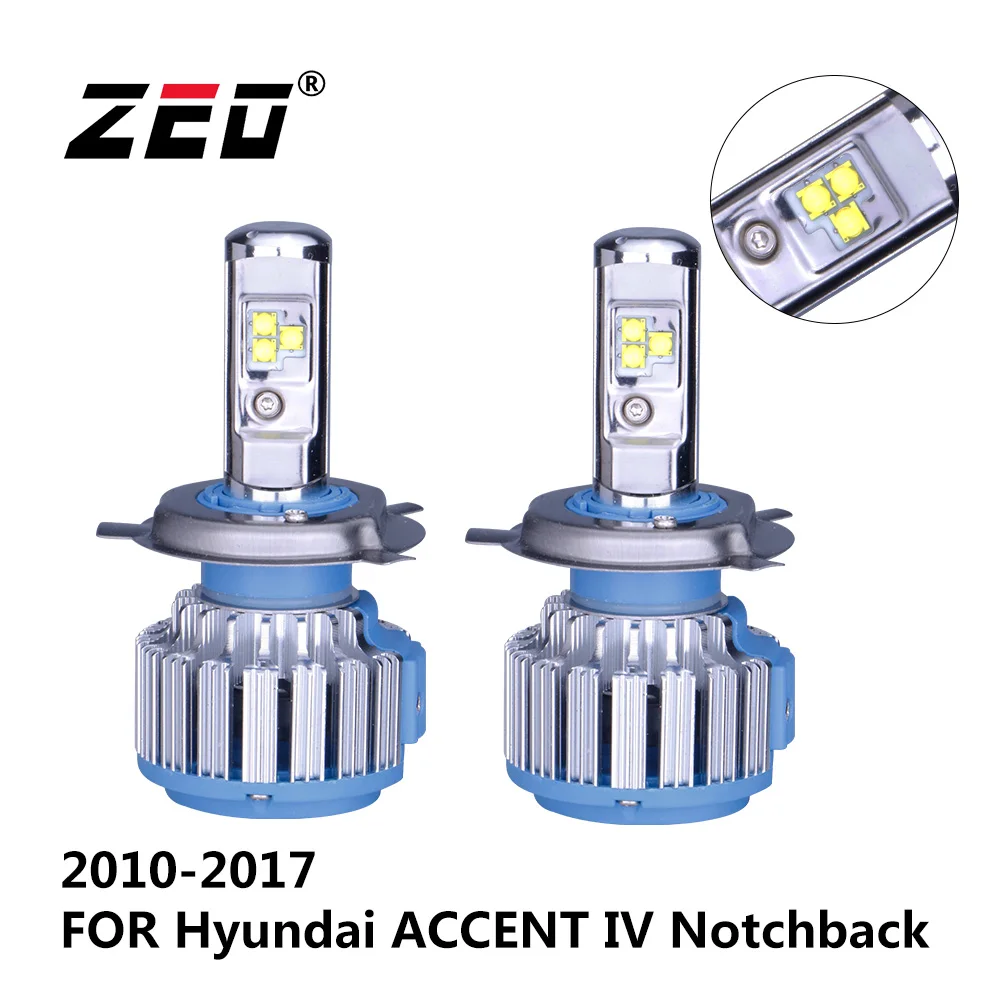 For HYUNDAI ACCENT IV Notchback (RB) 2010 2017 6000Lm Super Bright H4