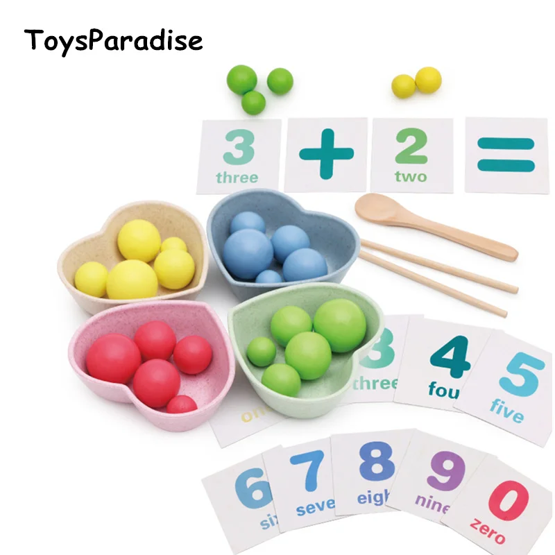 

Mathematics Enlightenment Baby Practise Chopsticks Wooden Toys For Kids Clip Ball Child Math Toys Educational Gifts