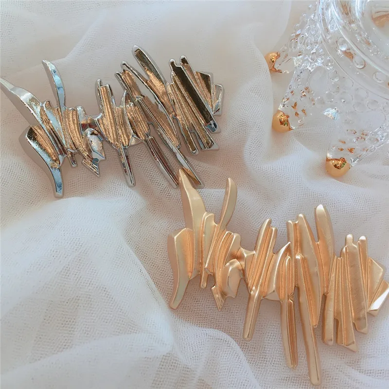 HZ Корея нерегулярные металлические весенние золотые крутые уникальные заколки для волос заколки шпильки аксессуары для волос для женщин