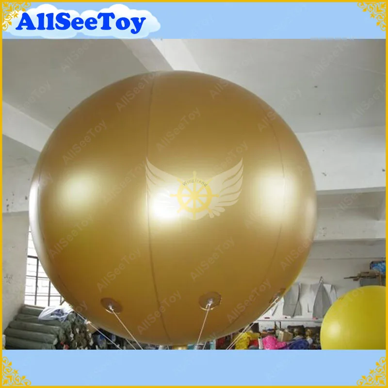 Гигантский надувной шар, 2 м большой рекламный Гелиевый шар, ПВХ материал огромный небесный шар - Цвет: Золотой