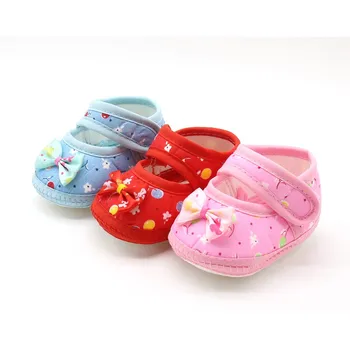 

Bowknot Baby Girl Lace Shoes Toddler Prewalker Anti-Slip First Walker Simple Baby Shoes Hot