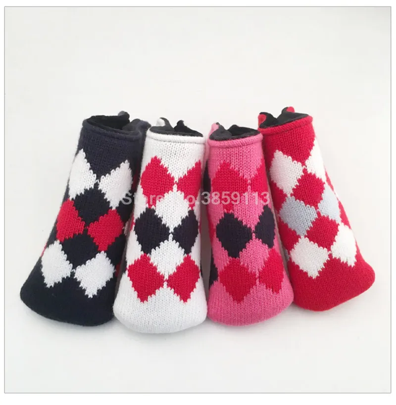 New Knitting Golf Putter Headcover Soft Material Rhombus Design Knit