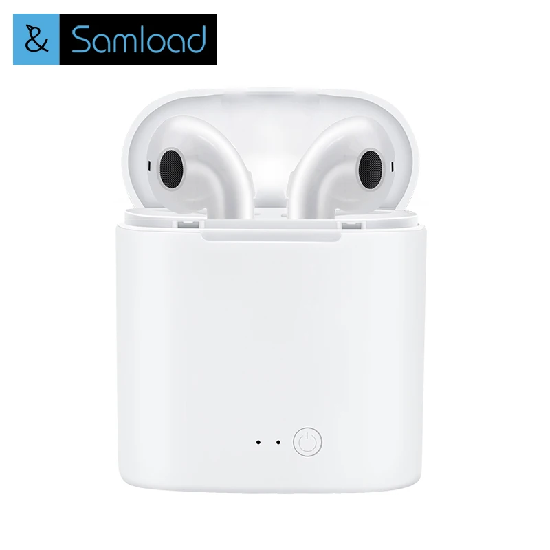 

Samload I7 TWS Wireless Bluetooth Headsets Earphone Stereo Headphone Mini True In-Ear Headsets Sports For Phones 6 7 Charging Bo