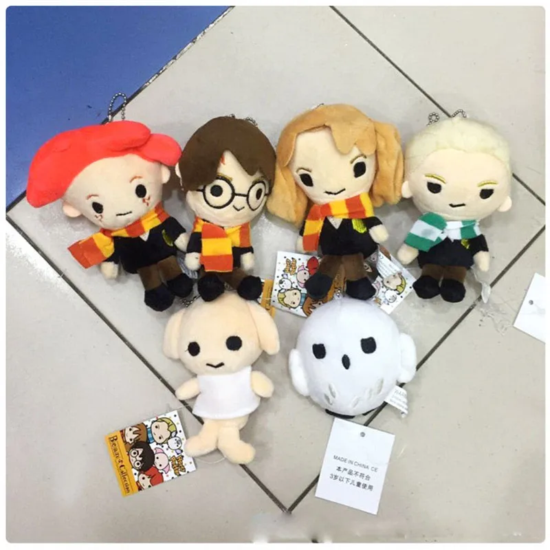2017 New Harry Potter Plush Pendants Toys Dolls Lovely Malfoy Hermione Dobby Owl Hedwig Key Bag Pendants Dolls 6pcslot 10-12cm (2)