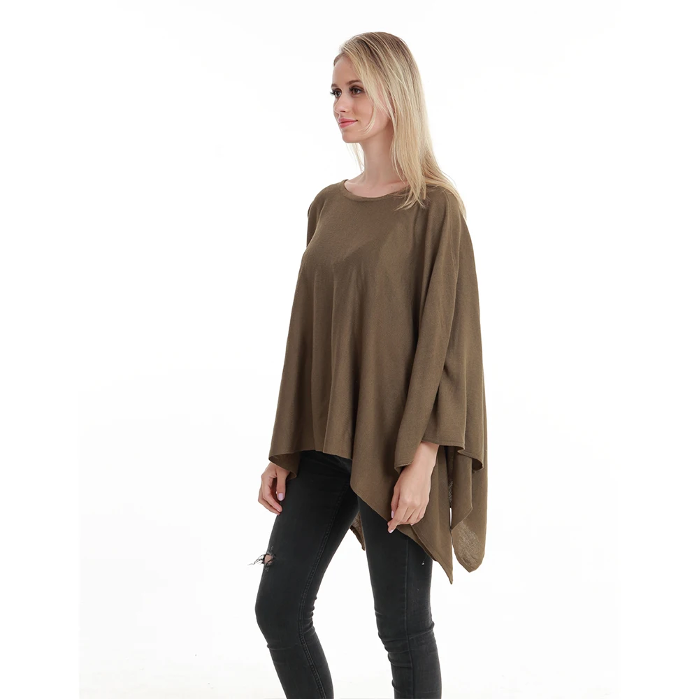 New Fashionable Women Acrylic Thin Knitpattern Loose Sweater Large Size Sweaters Pullover Poncho 