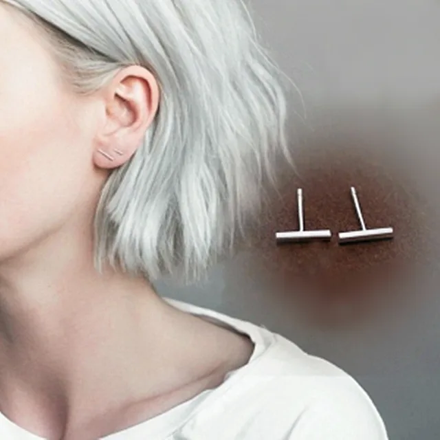 Hot Punk Stick Studs Earrings Whole Simple Geometry T Bar Stud Hot Punk Stick Studs Earrings Whole Simple Geometry T Bar Stud For Women Jewelry Brincos