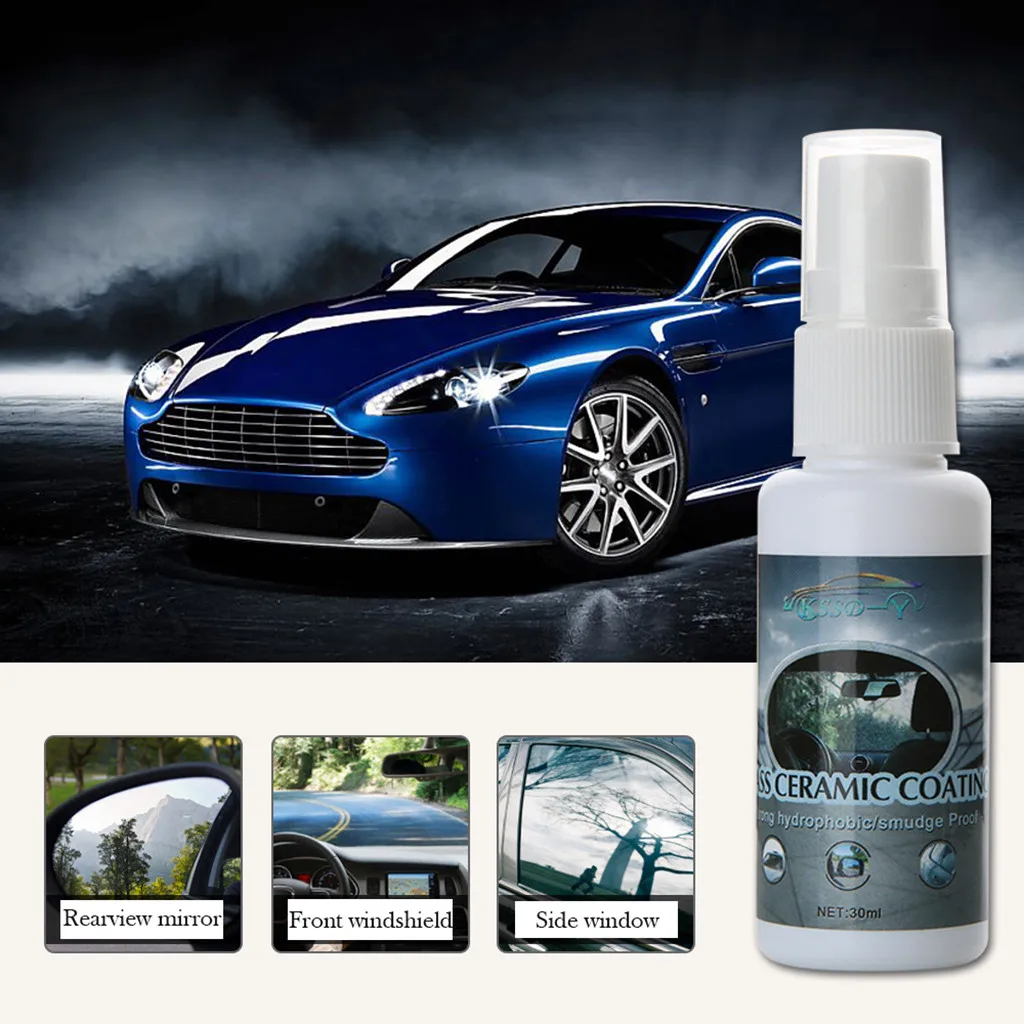 

30LM Glass Marks Remover Automotive Rainproof Agent Glass Rain Mark Oil Film Remover with Towel Anti-oil Nano Car Window Cleaner