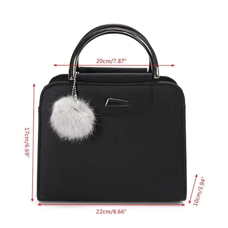 

Fashion Leather Shoulder Bag Ball Pendant Tote Purse Crossbody Messenger Handbag Designer Bags Famous Brand Women Bags 2018