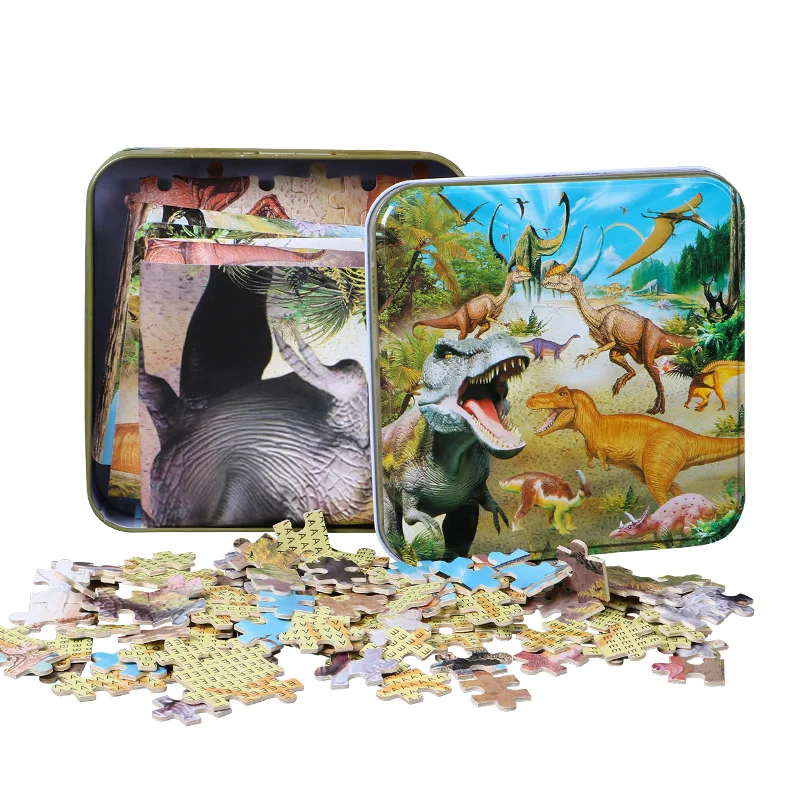 

Wooden puzzle 300 pieces of wooden iron box puzzle multiple scene style selection intellectual toys children's educational toys