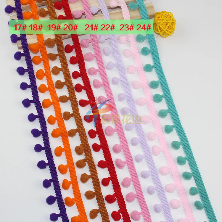 Hot Sale 9color Pom Trim Ball Fringe Ribbon DIY Sewing Accessory Lace For Home Party Decoration | Дом и сад