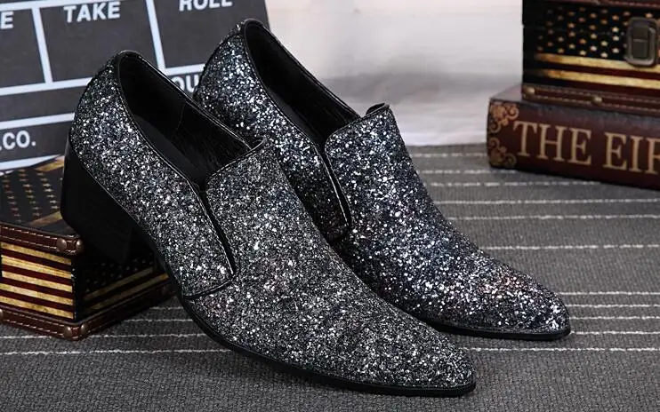 

luxurious Evening Party Crystals Men's leather British style Men Loafer for Wedding Prom and Banquet flatss