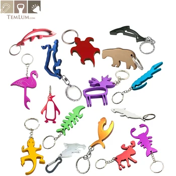 

TEMLUM Animal Bottle Opener Keychain Aluminum Alloy Beer Opener Key Rings Can Engraved Logo for Wedding Favor Gifts