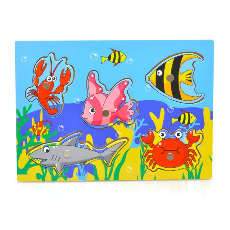 Магнитные игрушки пазлы новые деревянные 3d обучающие для рыбалки детей подарки