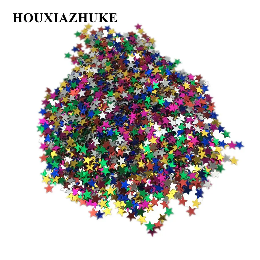 

4 mm silver base mixed colors star spangle paillettes for shoes decoration 100 grams per lot