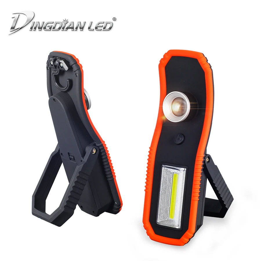 

2-in-1 LED Torch Portable emergency Working Lamp magnet Floodlight Tent lamp Outdoor Camping Light Zoomable Flashlight with Hook