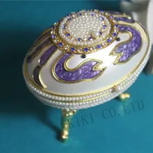 Специальные Роскошный Королевский музыкальная шкатулка животных фиолетовый Краб жемчуг музыкальная шкатулка яичной скорлупы музыкальная шкатулка для Ребенок, девочка женщин Рождество подарок