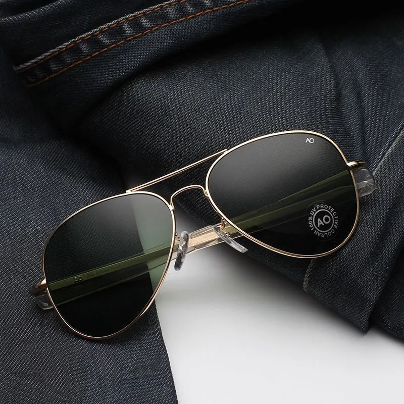 Новейшие Американские армейские военные AO брендовые дизайнерские солнечные очки-авиаторы стеклянные линзы мужские солнцезащитные очки es oculos masculino с оригинальным логотипом